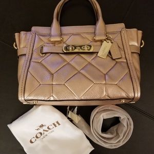 Coach Bags - Coach Metalic Patchwork Satchel in Rose Gold Coach Bags - Coach Metalic Patchwork Satchel in Rose Gold